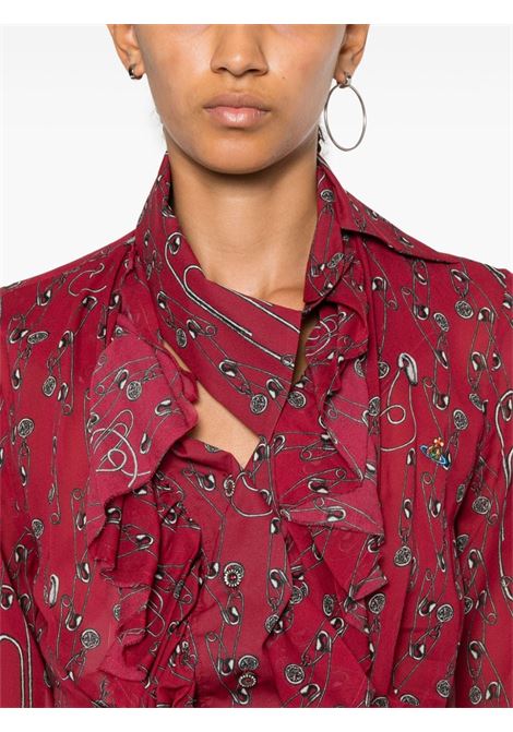 Camicia Wizard con ruches in rosso Vivienne westwood - donna VIVIENNE WESTWOOD | 1501005KW00R2H307